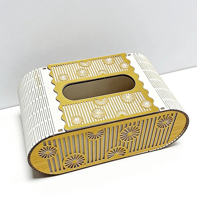 Hot Wooden Carved Tissue Box, European Style Tissue Dispenser, Household Tabletop Storage Box, and Baby's First-year Gift Peaceful Pleasures Health and Wellness C