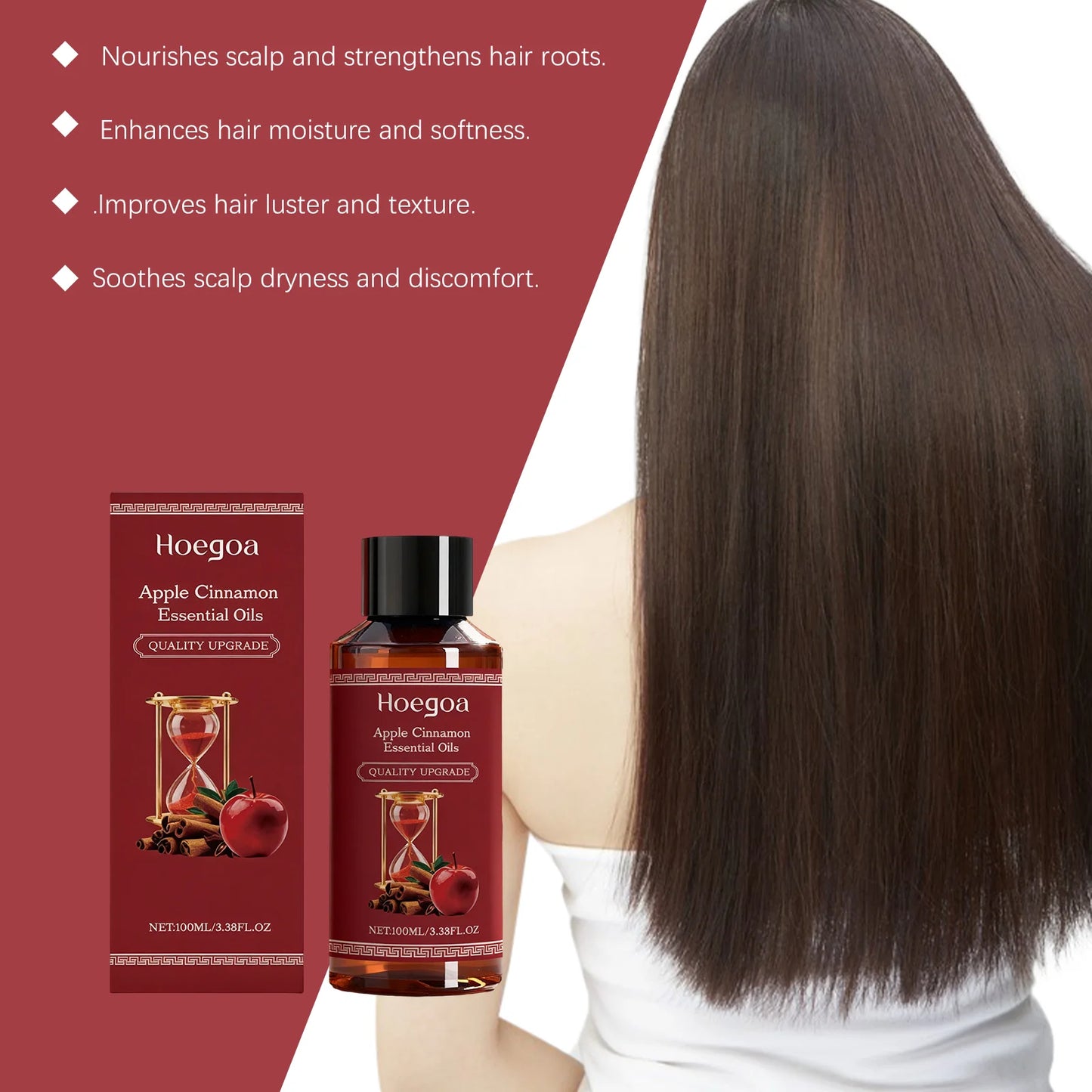 Apple Cinnamon Hair Oil – Scalp Moisture, Shine & Smoothing
