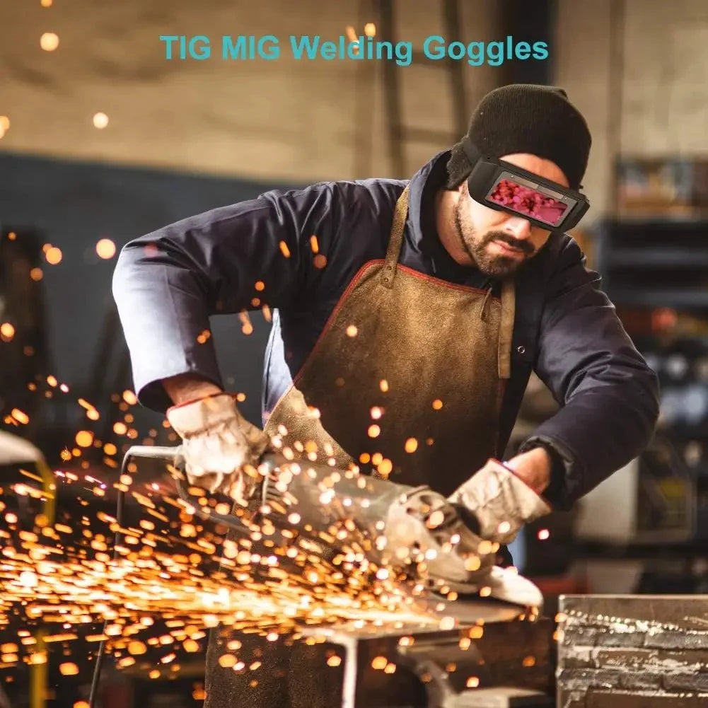 Welding Goggles Automatic Solar Automatic Darkening Safety Glasses UV Protective Welding Goggles Welder Glasses Protective Tools Peaceful Pleasures Health and Wellness