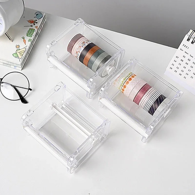 Creative Cutter Tape Tool Dispenser Transparent Holder Office