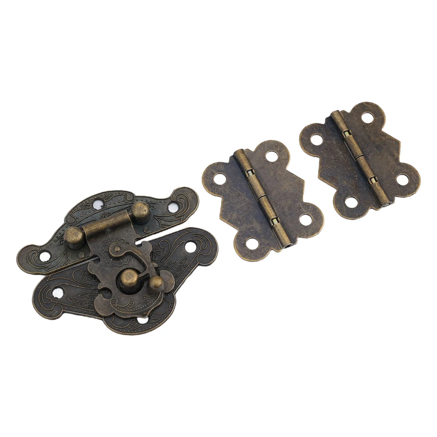 Antique Bronze Cabinet Hinge & Hasp Kit | Zinc Alloy Hardware