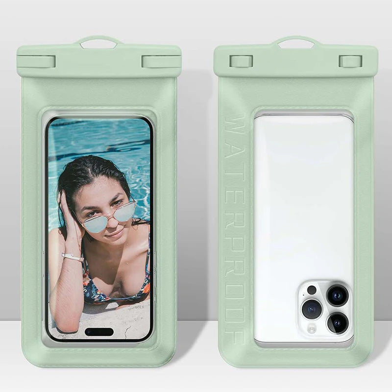 mobile phone waterproof pack phone armbands and pouches waterproof phone pouch for swimming bag phone underwater phone case Peaceful Pleasures Health and Wellness Green(7 inch)