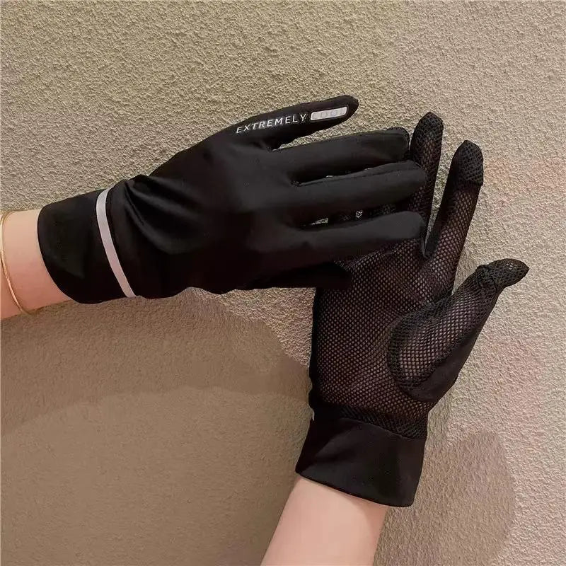 Women's UV Sun Gloves – Breathable Mesh, Touchscreen, Non-Slip