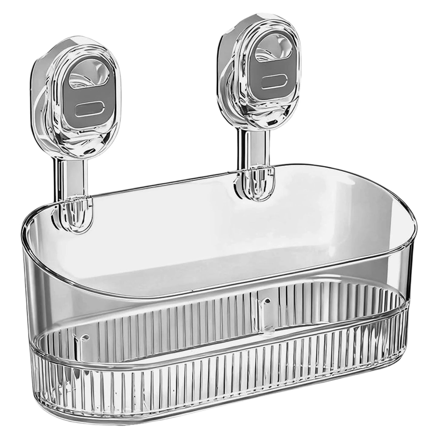 No-Drill Multi Functional Suction Cup Shelf Detachable Wall-Mounted Organizer Shower Caddy Storage Rack for Home Bathroom Peaceful Pleasures Health and Wellness Grey