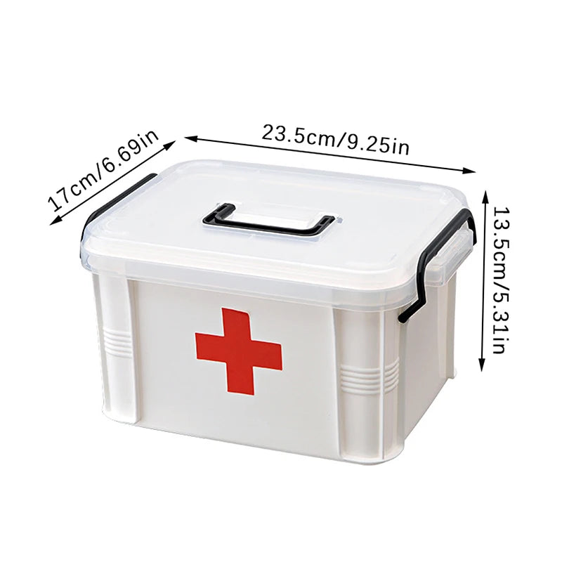 Portable Double-Layer First Aid Medicine Storage Box Organizer