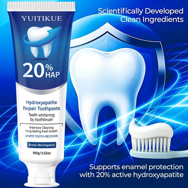 20% Hydroxyapatite protects gum health, removes dental plaque and stains, freshens breath, deeply cleans, and brightens teeth Peaceful Pleasures Health and Wellness