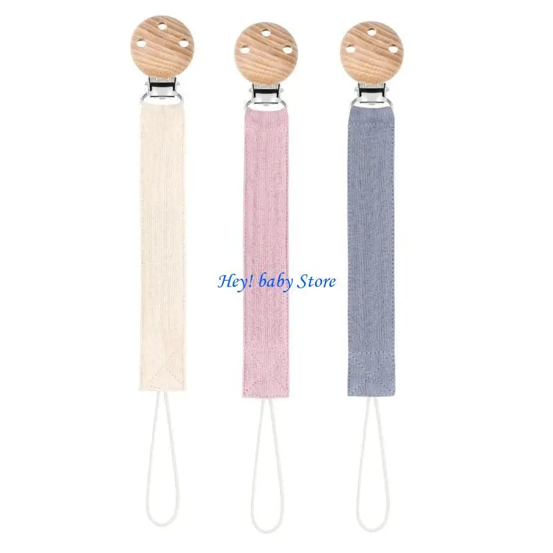 Baby Pacifier Dummy Chain Clips | 3-Pack Cotton Holder Set