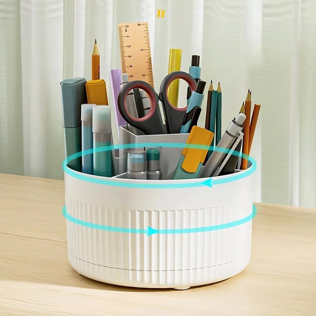 360° Rotating Pen & Pencil Holder – 5-Slot Desk Organizer