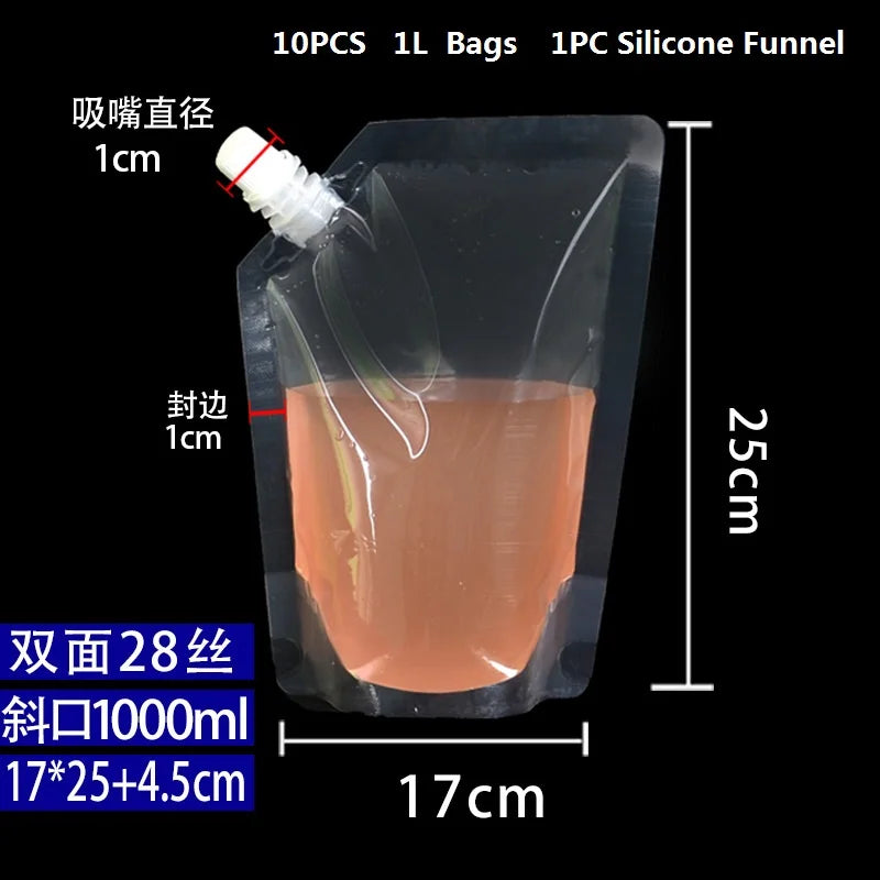 Clear Plastic Flasks and Reusable Drink Bags Leak-Proof for Trave Outdoor Sport Running enthusiasts Concerts 8oz 16oz 32oz Peaceful Pleasures Health and Wellness 32OZ Clear