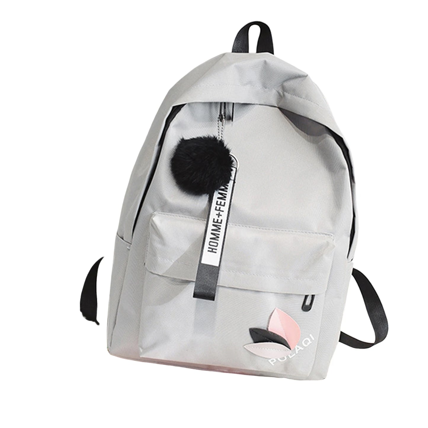 Women's Canvas Backpack for Junior High School Students Triangular Reinforcement Canvas Backpack Waterproof Canvas Backpack Peaceful Pleasures Health and Wellness GRAY