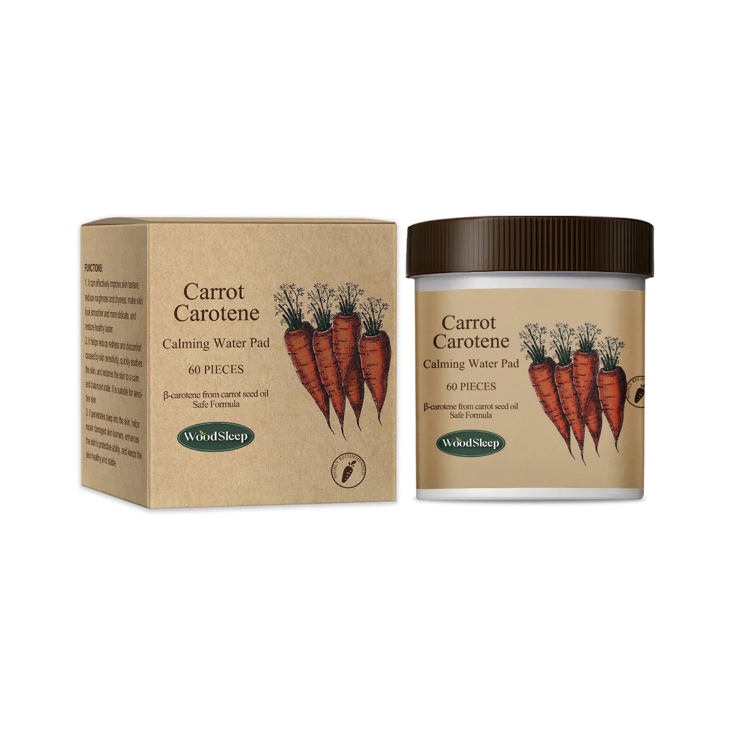 60-Pack Carrot Carotene Face Cleansing Pads | Pore Purifying