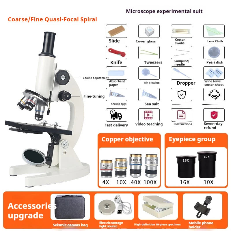 Optical Microscope for Primary and Secondary School Biology Science Popularization Teaching for Children Peaceful Pleasures Health and Wellness 4