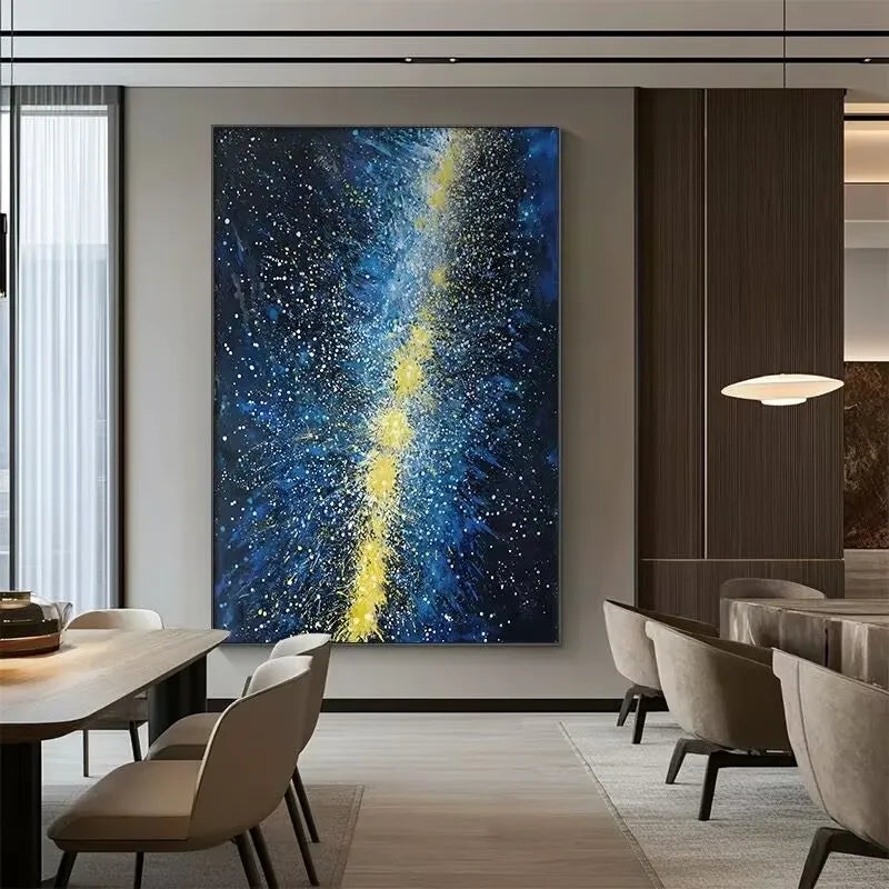 Pure Hand Drawn Canvas Wall Art Oil Painting Quadro Home Decorations Abstract Stars Hanging Picture For Living Room Bedroom Peaceful Pleasures Health and Wellness