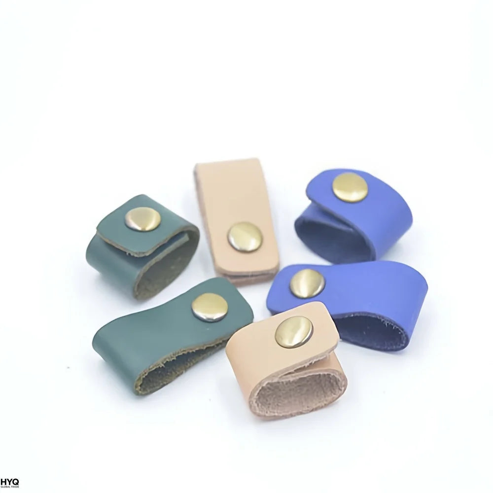 Faux Leather Data Cable Earphone Tie Without Battery