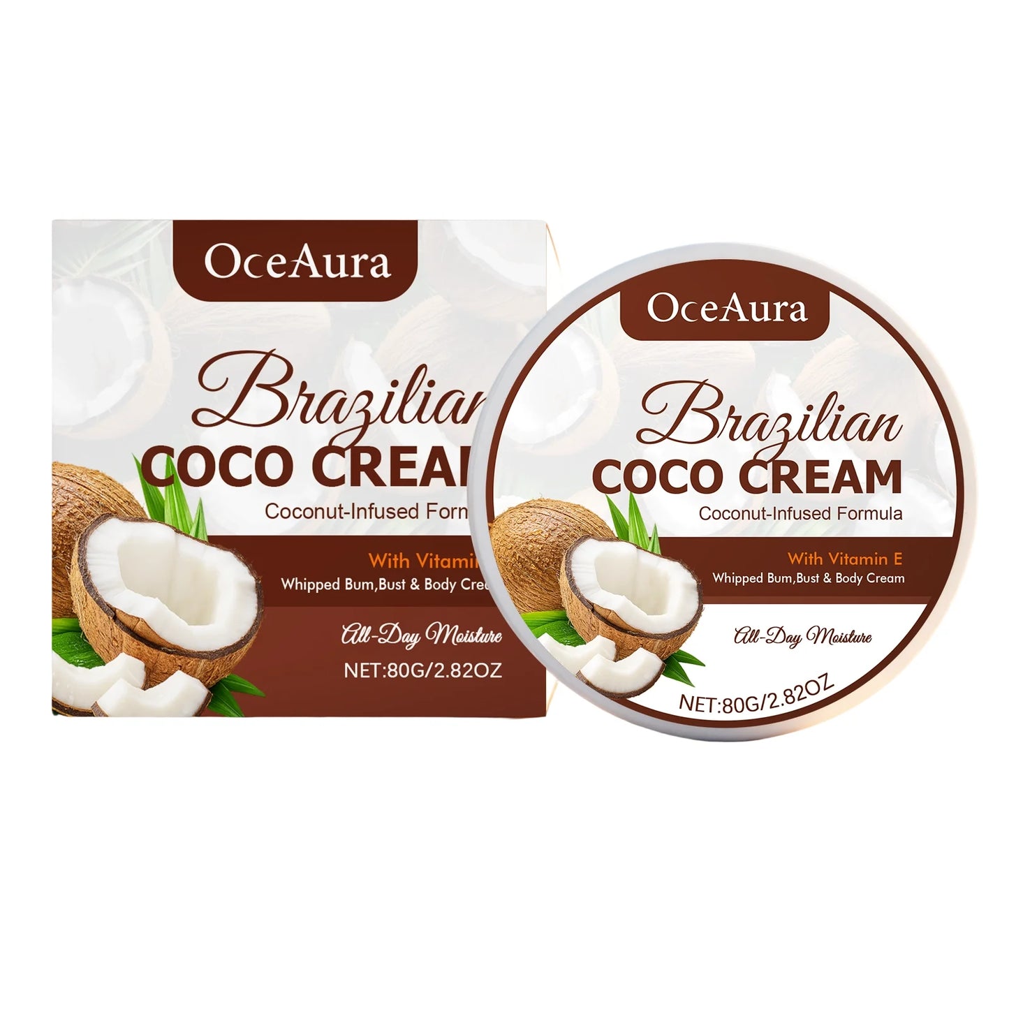 Coconut Oil Moisturizer Repair Damaged Dry Skin Deep Nourishing Brightening Anti Crack Smoothing Softening Skin Hydrating Cream Peaceful Pleasures Health and Wellness 80g boxed