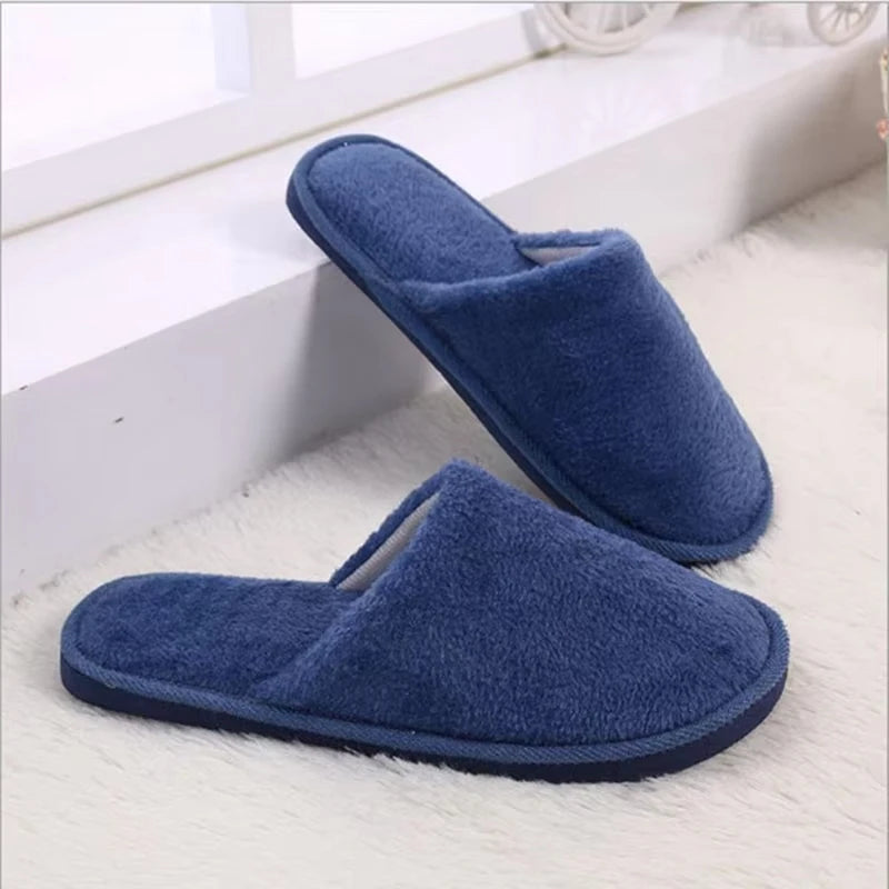 Men's Warm Plush Indoor Slippers – Soft EVA House Slides