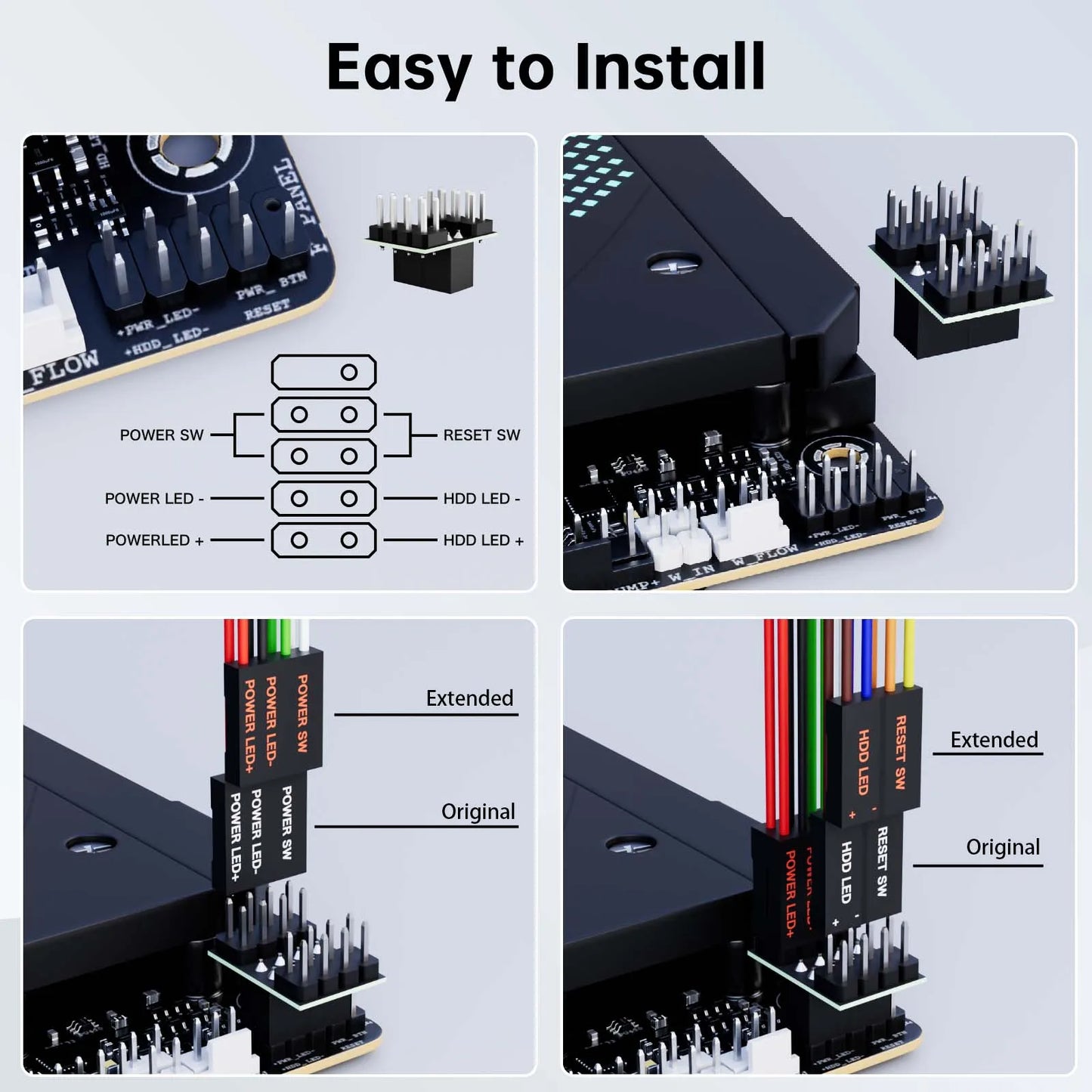 PC External Power Switch Button with LED & 2M Cable | GGBEE