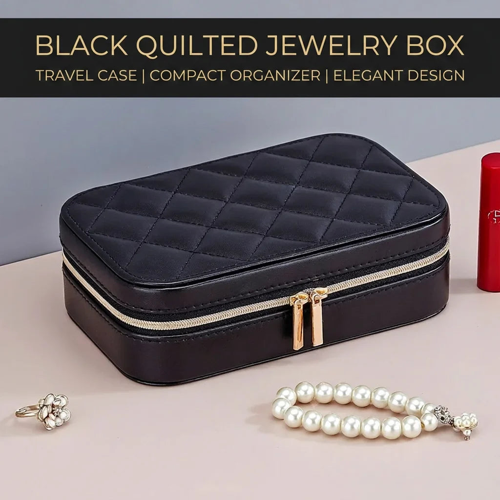 Double Layer Travel Jewelry Box – Dustproof PU Leather Organizer