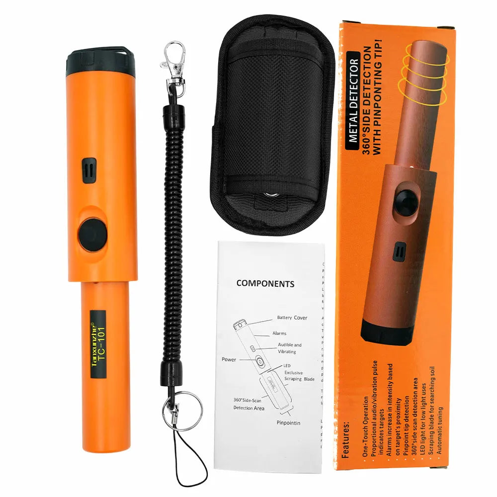 Handheld Metal Positioning Rod Underground Metal Detector TC-101 Handheld 360° High Sensitivity Gold Diggers Detector Rod Peaceful Pleasures Health and Wellness Orange