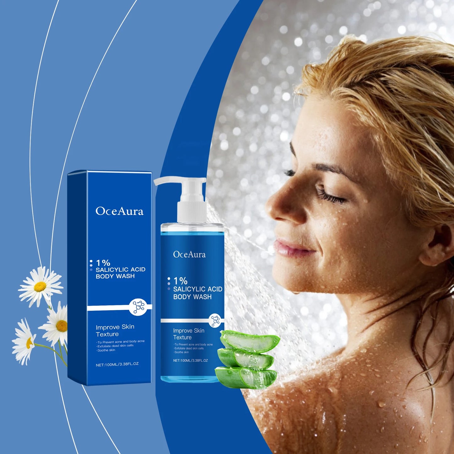 OceAura Salicylic Acid Body Wash – Exfoliate & Clear Skin