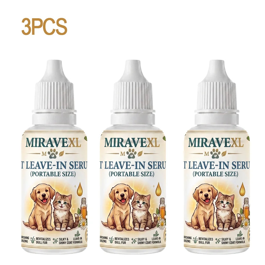 MIRAVEXL Pet Waterless Serum – Dog & Cat No-Rinse Dry Shampoo