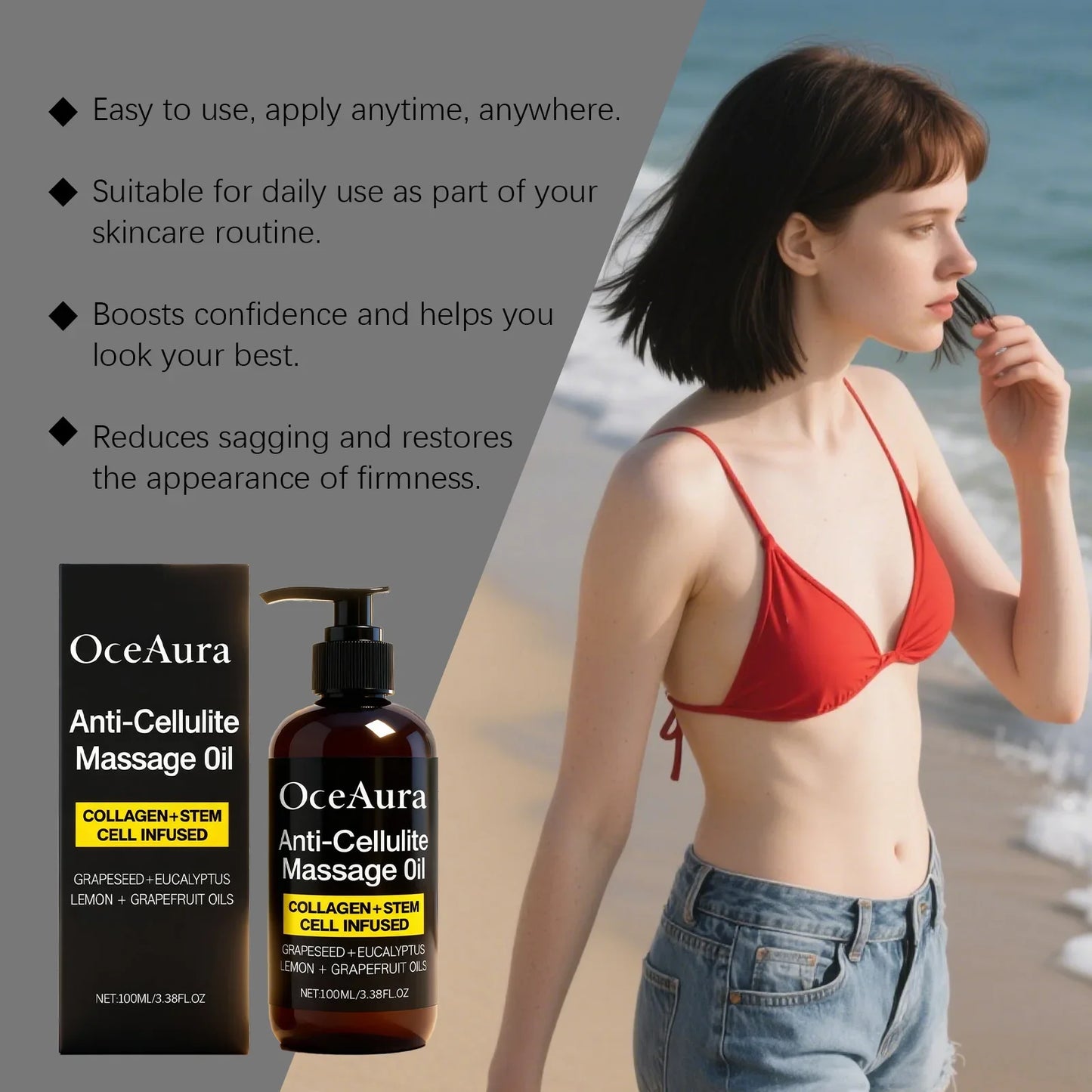 OceAura Collagen Firming Body Massage Oil – Tightens & Smooths