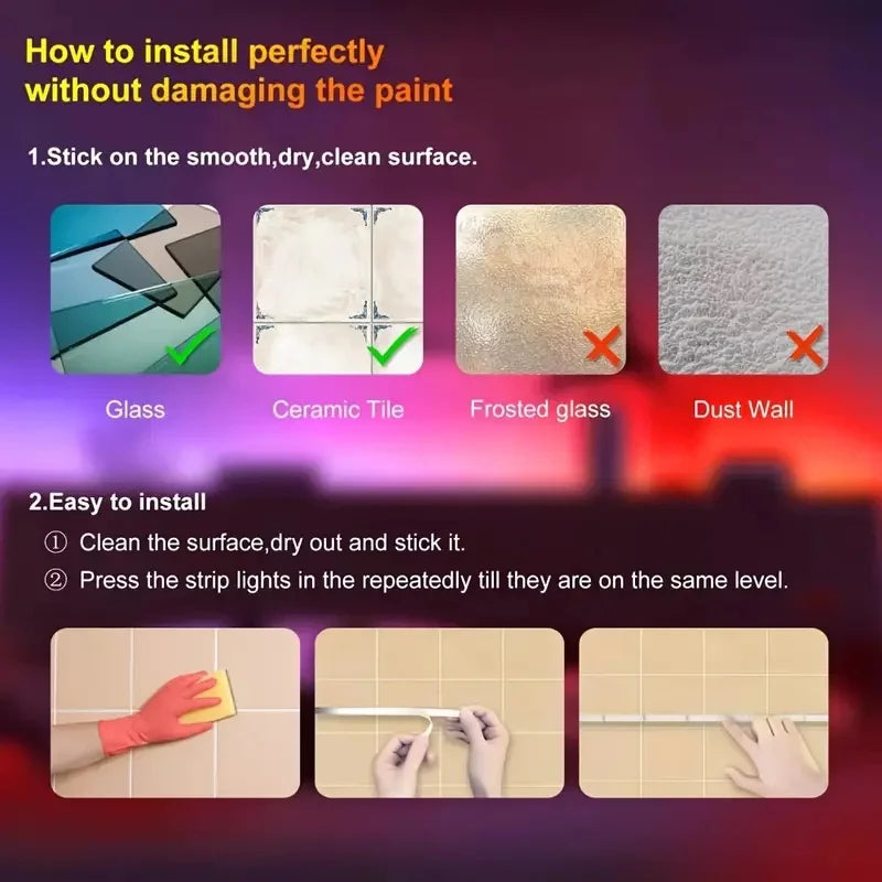 RGB LED Strip Lights 5V USB 24-Key Remote – TV & Bedroom
