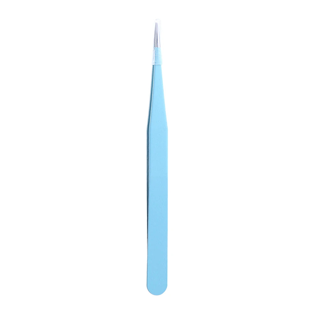 Stainless Steel Tape Sticker Tool Notebook Accessorise Journal Accessorise Tweezers Nipper Macaron Color Nail Tweezers Peaceful Pleasures Health and Wellness blue-Straight
