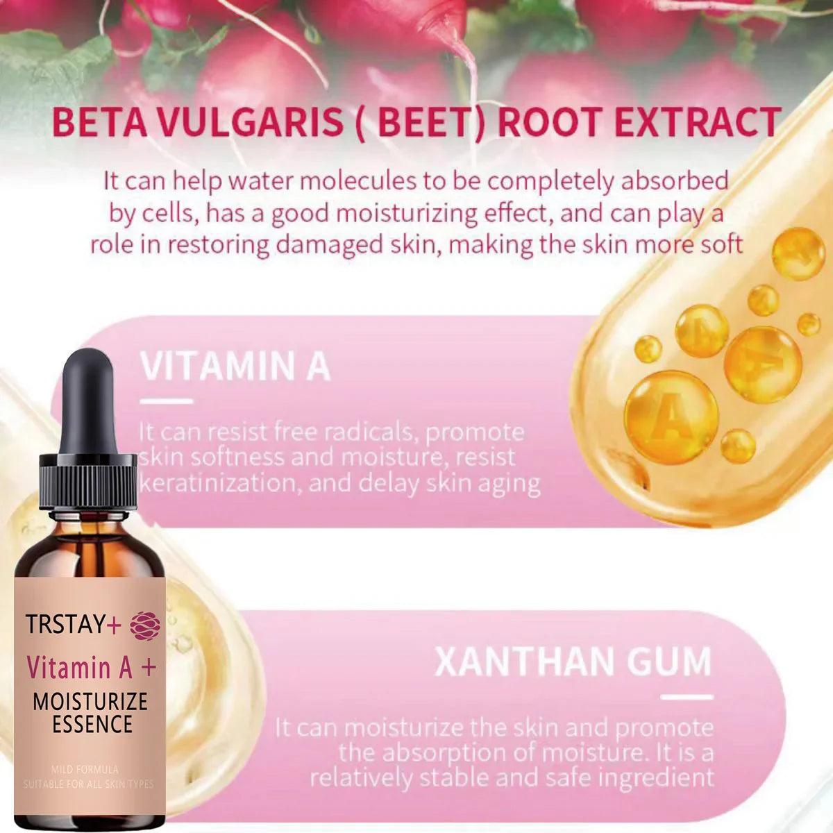 TRSTAY Beet Vitamin A Face Serum – Hydrating & Nourishing Oil