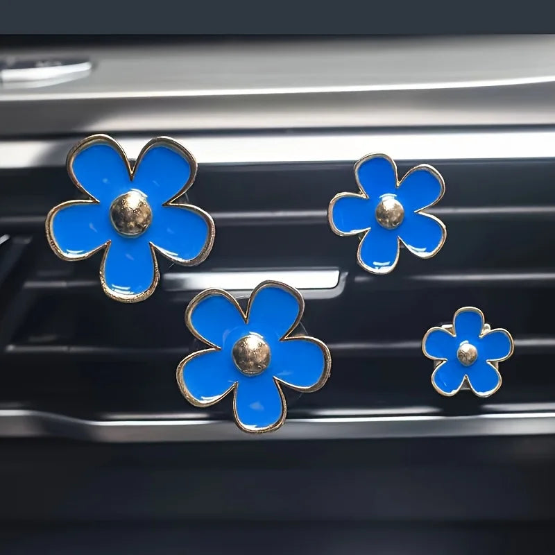 Daisy Car Air Vent Perfume Diffuser Clips – 4pcs Alloy