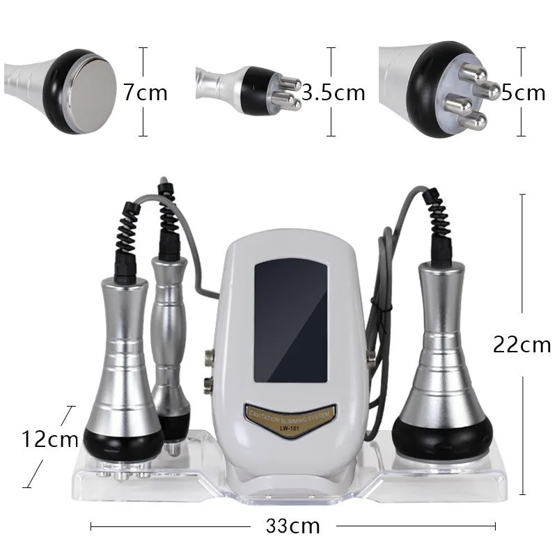 3-in-1 40K Body LossWeight Massager Cavitation Machine Multi-Functional Device Face Body Tightening Lifting Beauty Salon Peaceful Pleasures Health and Wellness