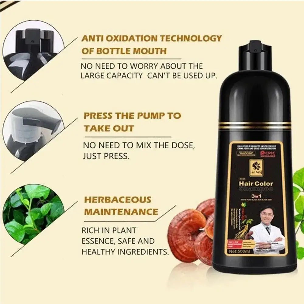 Black Hair Dye Shampoo – Natural Plant Formula Peaceful Pleasures Health and Wellness