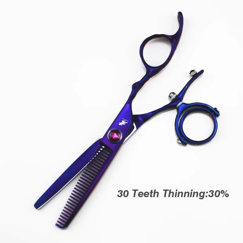 720 degree rotating thumb shears, swivel thumb hair cutting shears, flying shears, 6.0" hairdressing scissors Peaceful Pleasures Health and Wellness thinning