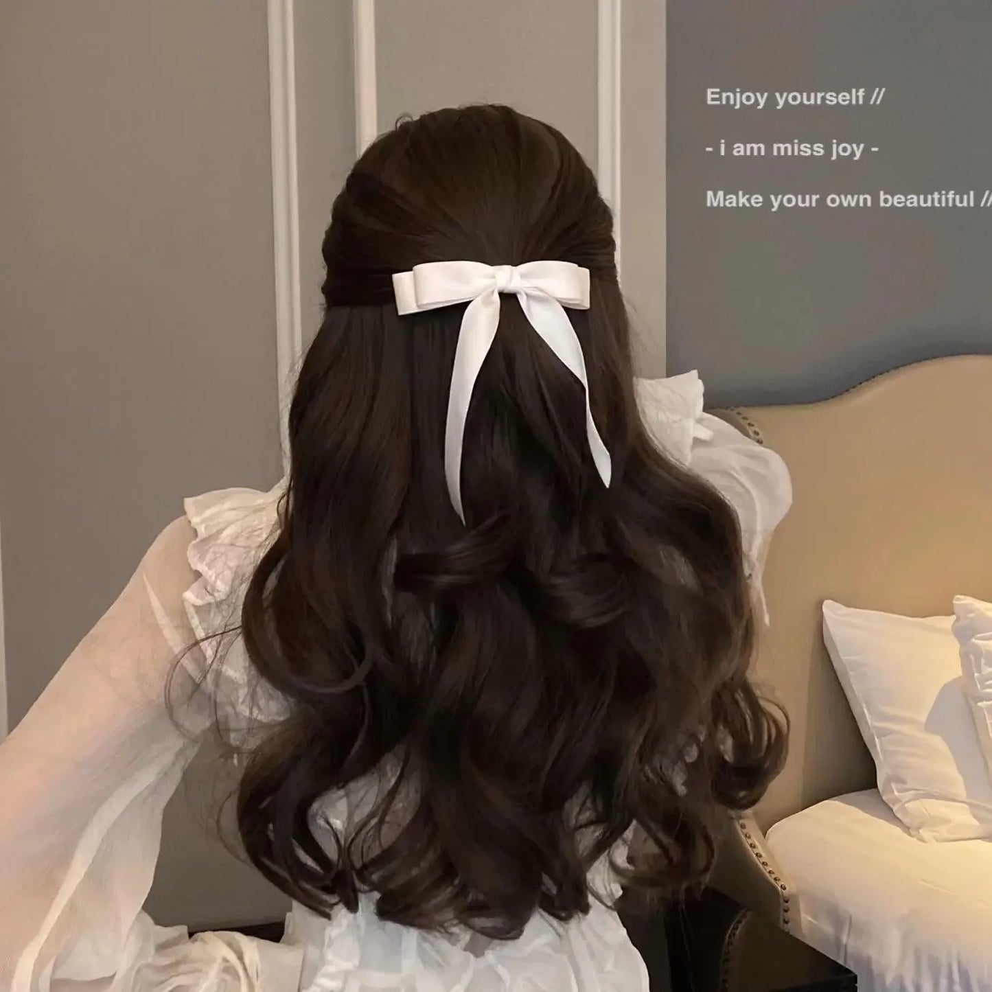 Fashion Cute Fabric Hair Bow Hairpin Women Ribbon Clips Headwear