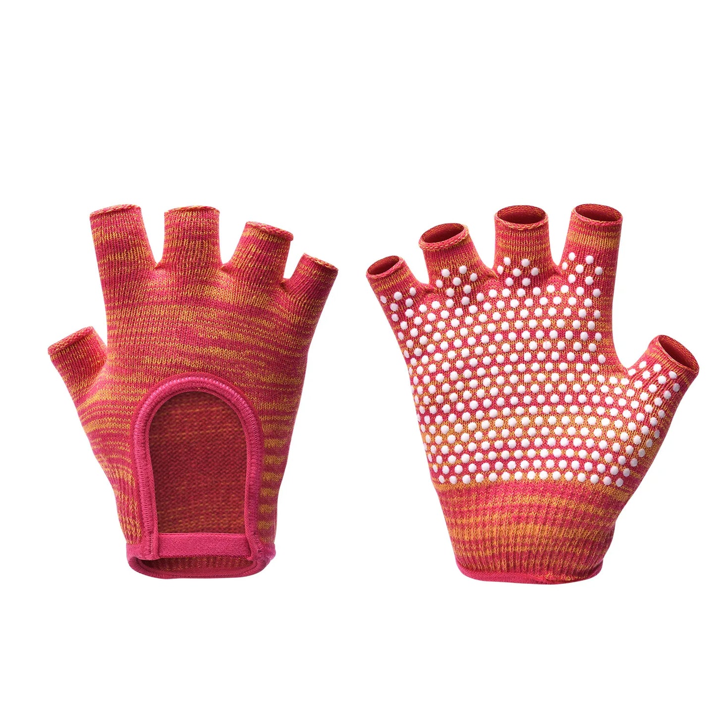 Non Slip Yoga Gloves for Women Fingerless Pilates Gloves for Gym Exercise Fitness Workout,Yoga gloves Peaceful Pleasures Health and Wellness red-orange one size fits all