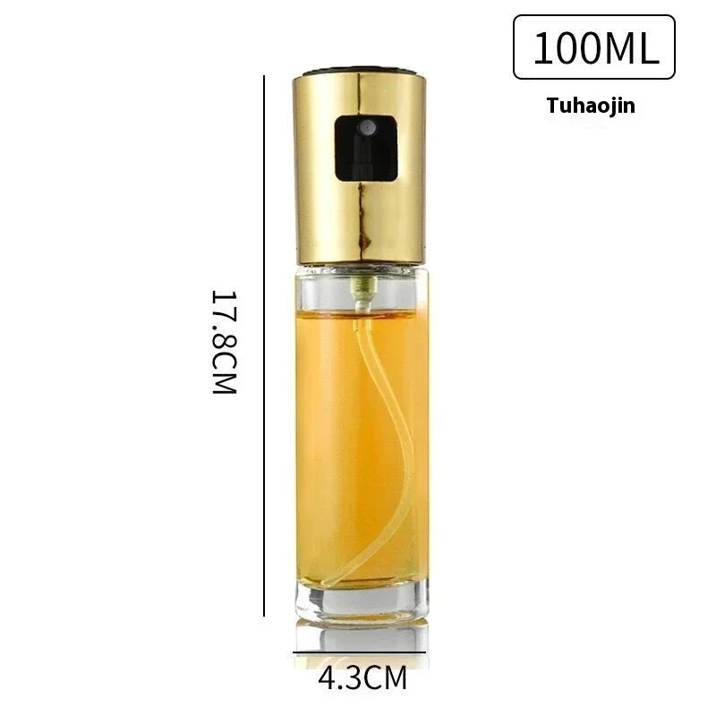 Hot BBQ Baking Olive Oil Spray Bottle Oil Press-type Spray Glass Bottle Spray Bottles BQ Sprayer Seasoning Bottle Kitchen Peaceful Pleasures Health and Wellness 100ml golden