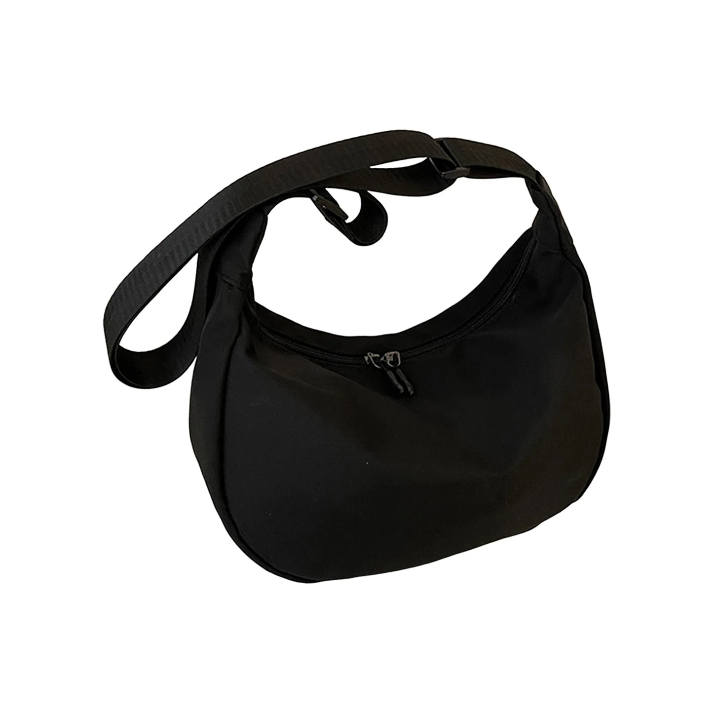 Women Oxford Cloth Crossbody Bag Large Capacity Adjustable Strap Simple Korean Style for Autumn Winter Fashion Peaceful Pleasures Health and Wellness black