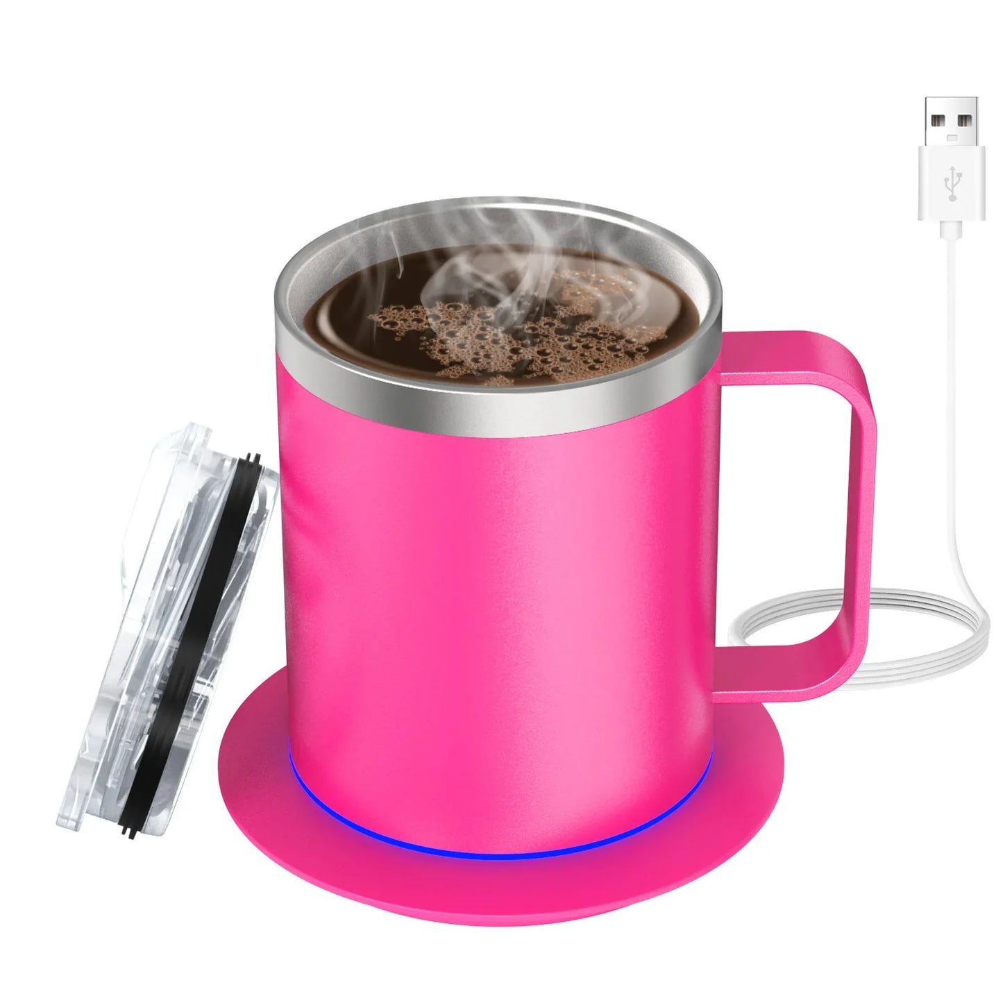 URGGU USB Heated Travel Mug 304 Stainless Steel 350ml 55°C