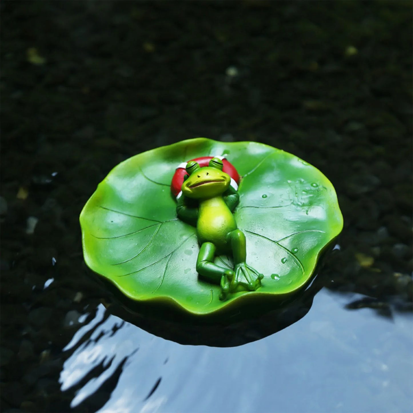 Resin Floating Frog Statue | Garden Pond & Home Decor Sculpture Garden Frog Sculpture Peaceful Pleasures Health and Wellness B One Size