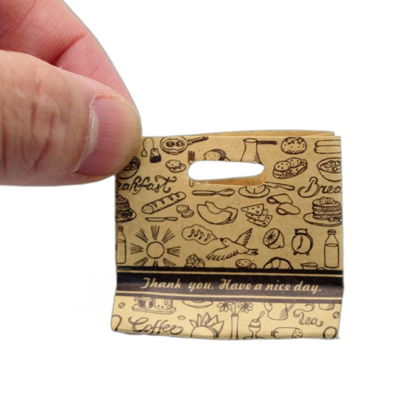 1/12 Dollhouse Mini Bread Bags | Cowhide Paper Accessories 2pcs