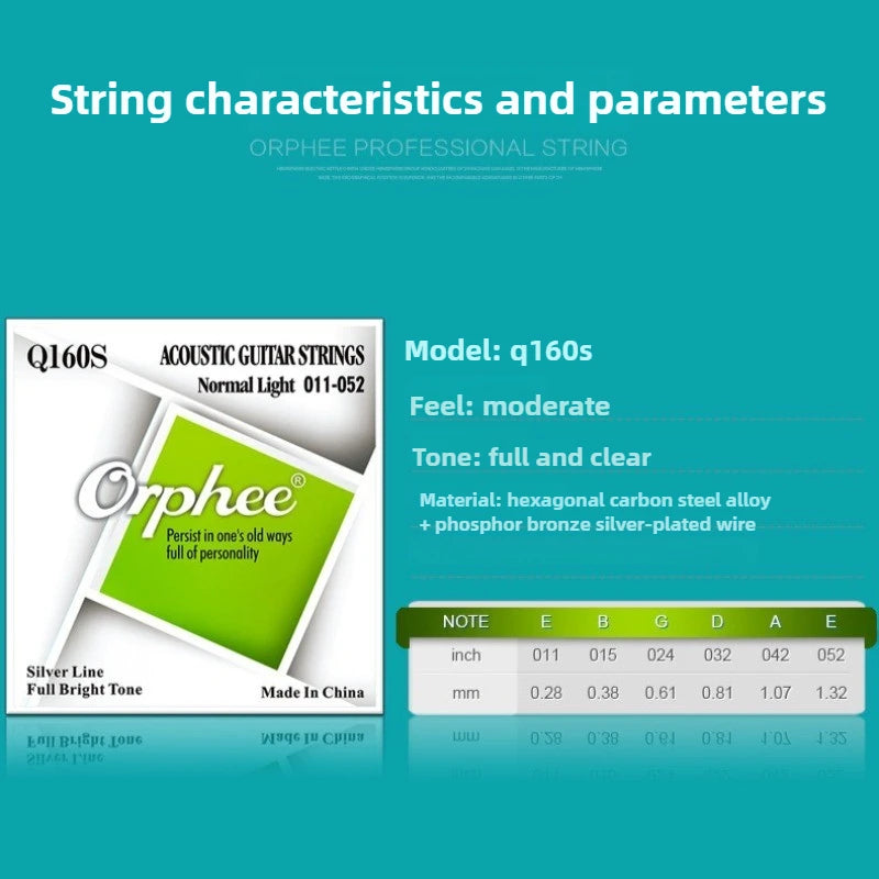 Guitar Accessories Orphee Strings Q Silver Plated Acoustic