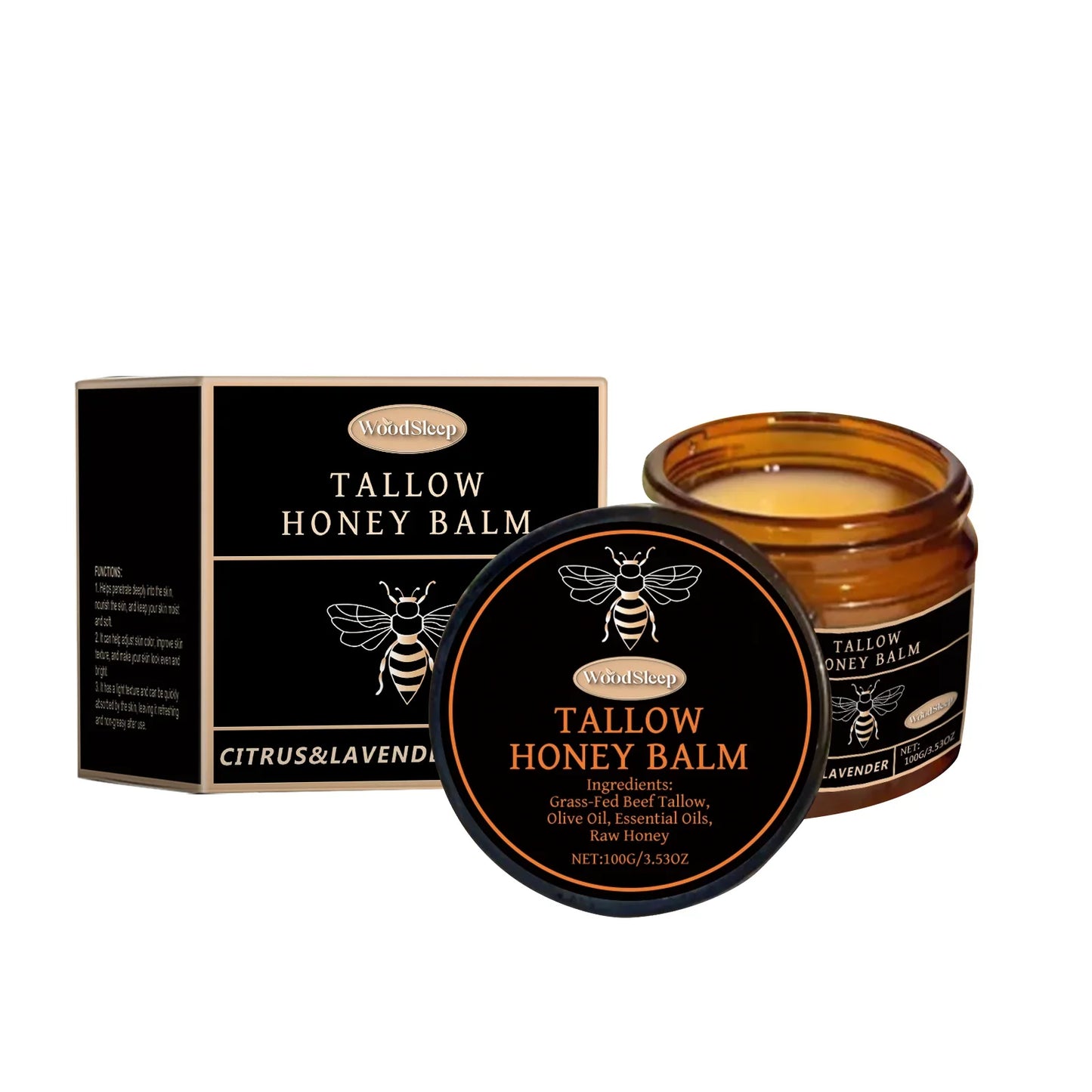 WOODSLEEP Tallow Honey Balm 120g – Deep Moisturizing Body Balm
