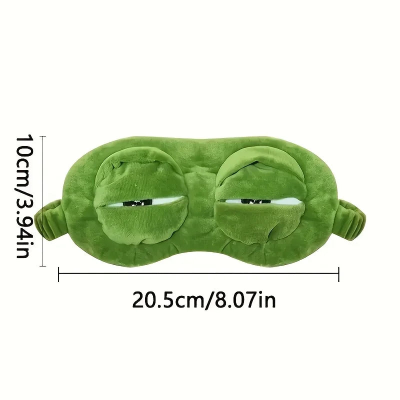 3D Cartoon Frog Sleep Mask – Soft Cotton Blindfold for Travel