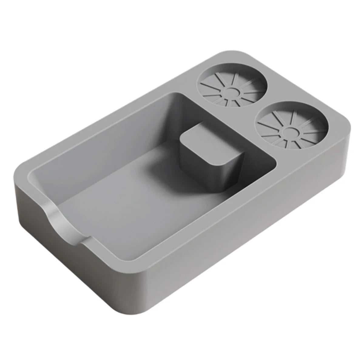 2 in 1 Espresso Tamping Station, Espresso Knock Box, Espresso Coffee Organizer Box Fit for Storage 51, 54, 58MM Espresso Tamper Peaceful Pleasures Health and Wellness GRAY