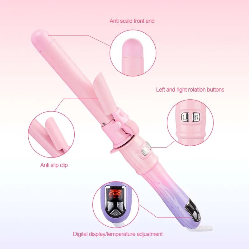 New Hot Curling Iron Hair Iron Selling Ceramic Barrel Automatic Rotating Curling Wands Waver Hair Styling Hair Curlers Peaceful Pleasures Health and Wellness