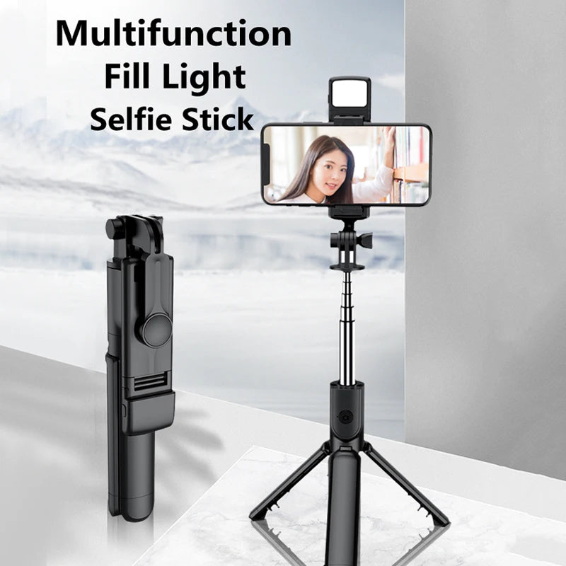 With Fill Light 360-Degree Rotation Wireless Bluetooth Selfie Stick Remote Shutter Tripod For iphone xiaomi huawei Phone Holder Peaceful Pleasures Health and Wellness