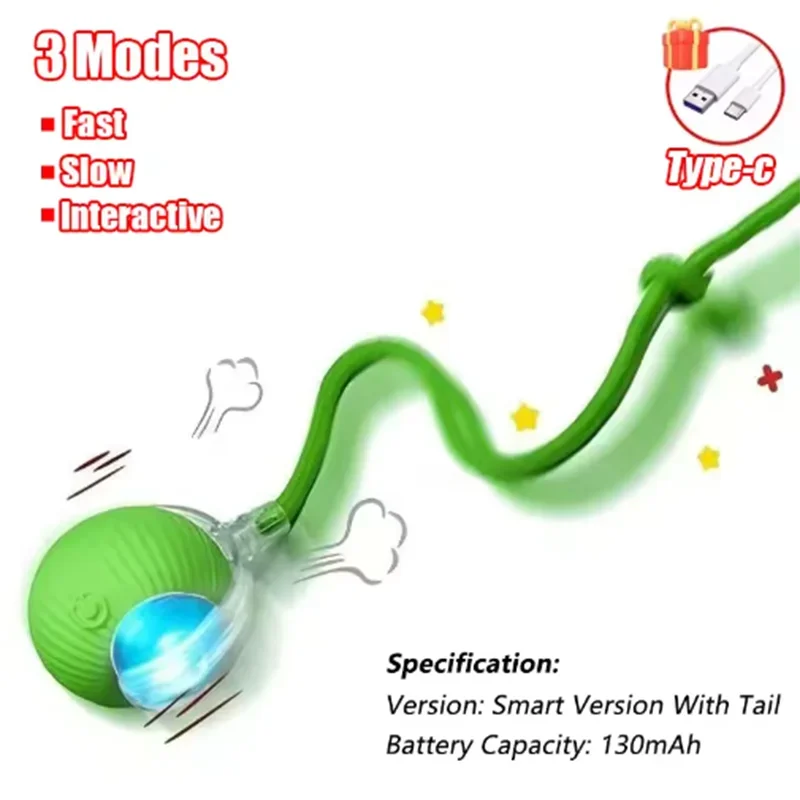 Interactive Pet Ball Toy – Auto Obstacle Avoidance Cat & Dog Interactive Pet Toy Peaceful Pleasures Health and Wellness green