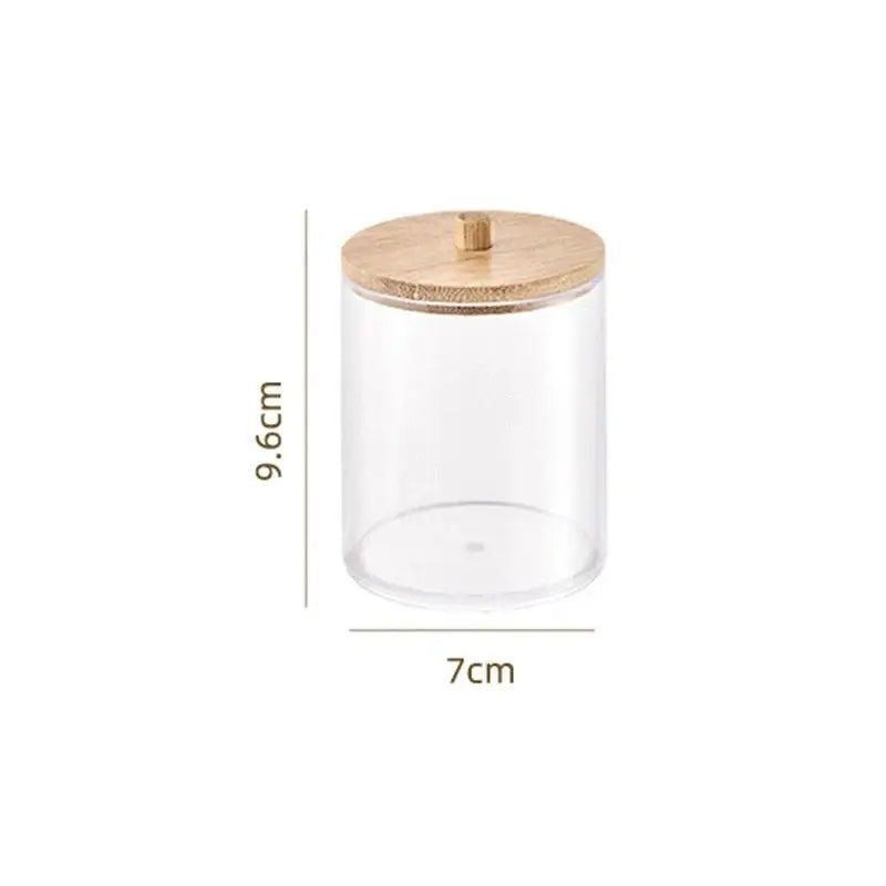 Round Acrylic Cotton Swab Box With Lid Dustproof Makeup Cotton Storage Toothpick Organizer Box Peaceful Pleasures Health and Wellness A5