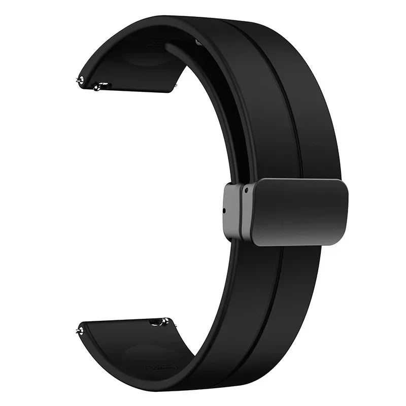 20mm Magnetic Silicone Band for Samsung Galaxy Watch 7/6/5/4 Peaceful Pleasures Health and Wellness black
