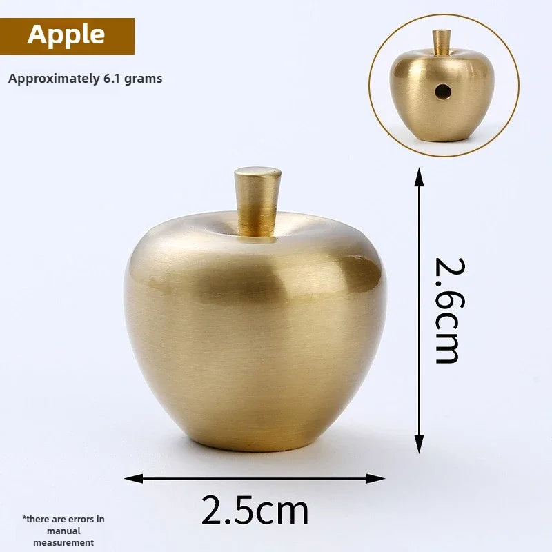 Apple-Shaped Brass Cabinet Knobs | Copper Drawer Pulls Pair